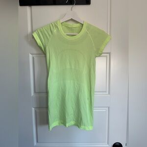 lululemon athletica Lime Green Short Sleeve Swiftly Tee